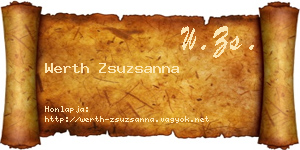 Werth Zsuzsanna névjegykártya